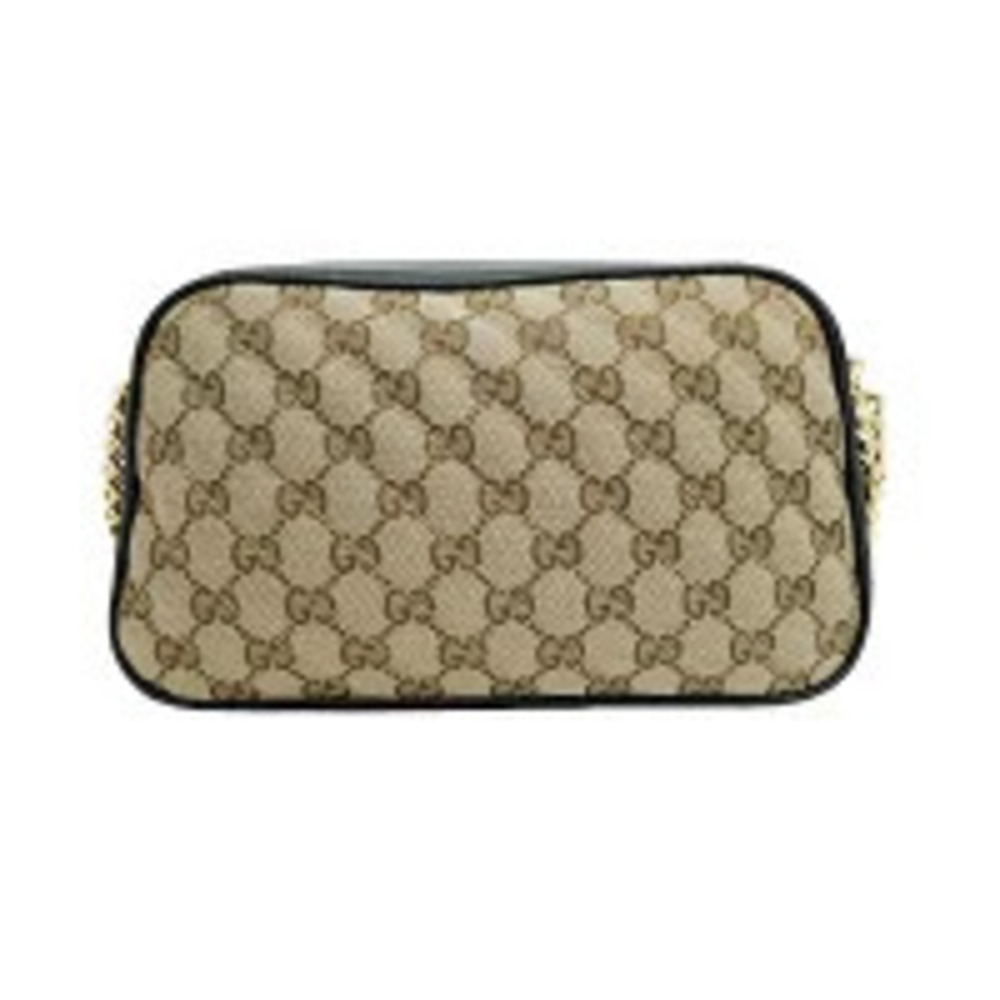 Gucci Bag Canvas Marmont GG Black Quilted Shoulder Beige
